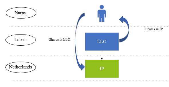 Holding company that owns the IP company